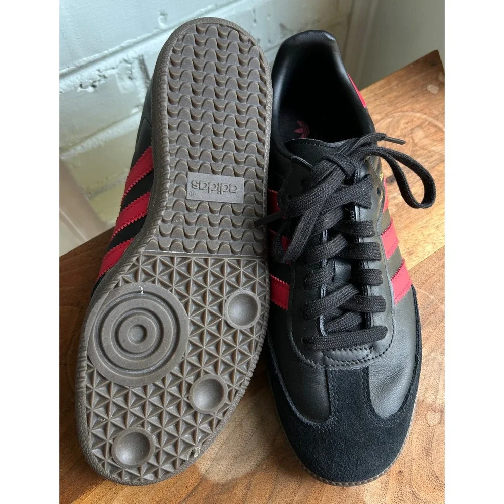 Adidas Original Samba Manchester United Sneakers Men's 7 Black Red Devils